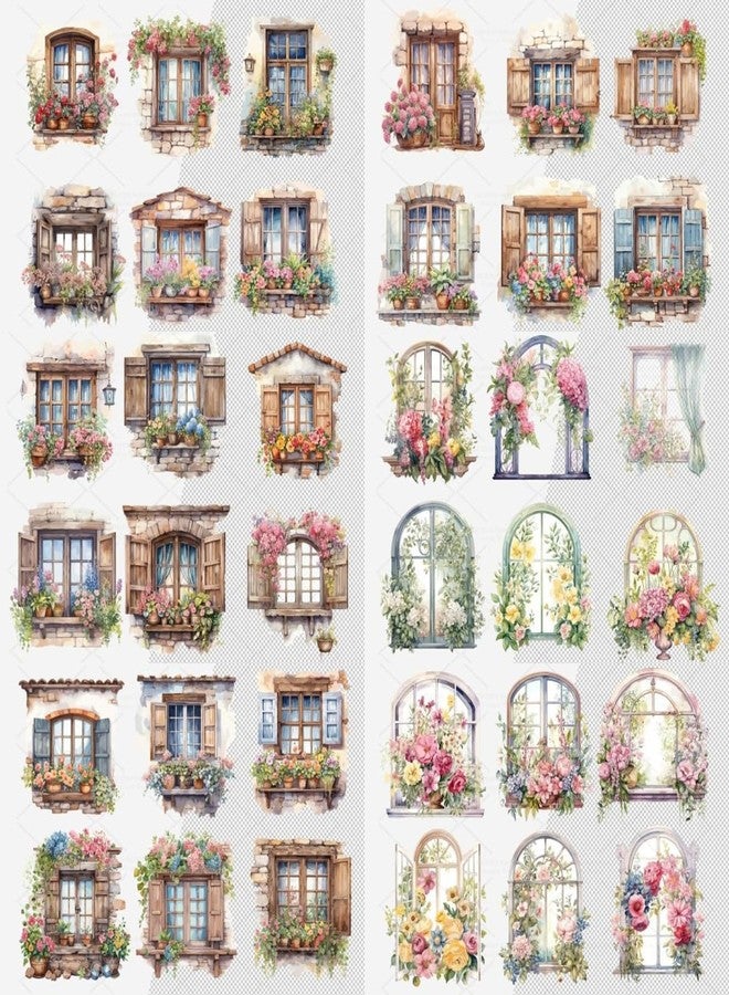 VAAIMAI 72 Pcs Vibrant Vintage Window Stickers Journal Colourful Designs and Patterns Vintage Stickers for Journal, Scrapbooking, Multicolour - Image 5